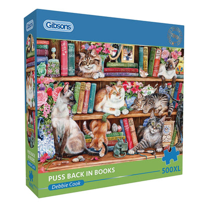 Gibsons Puss Back In Books 500XL Piece Jigsaw Puzzle G3560