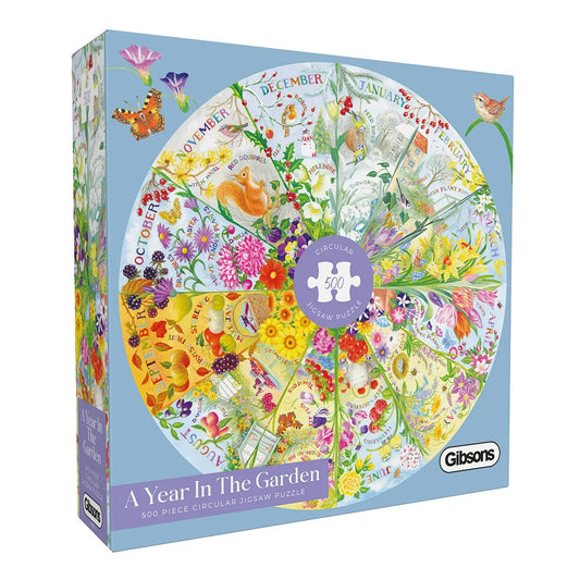 Gibsons A Year In The Garden 500 Piece Circular Jigsaw Puzzle G3705
