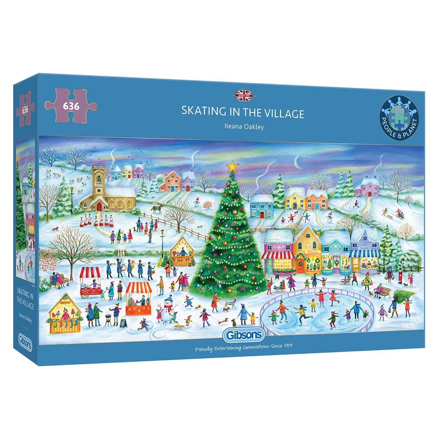 Gibsons Skating In The Village 636 Piece Jigsaw Puzzle G4060