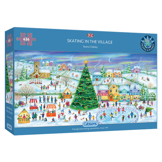Gibsons Skating In The Village 636 Piece Jigsaw Puzzle G4060
