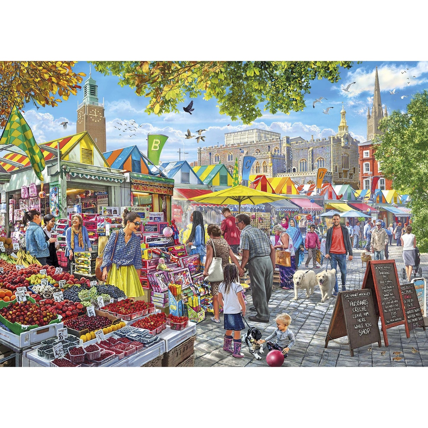 Gibsons Games Market Day, Norwich 1000 Piece Jigsaw Puzzle Toys G6297