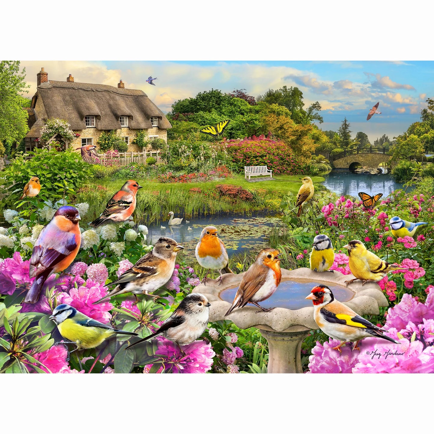 Gibsons Games Birdsong By The Stream 1000 Piece Jigsaw Puzzle Toys G6362