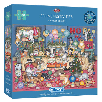 Gibsons Feline Festivities 1000 Piece Jigsaw Puzzle G6371