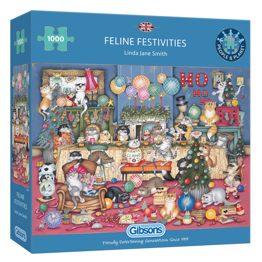 Gibsons Feline Festivities 1000 Piece Jigsaw Puzzle G6371