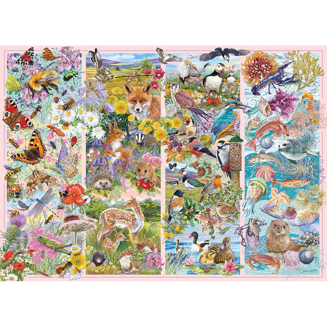 Gibsons Games Curious Creatures 1000 Piece Jigsaw Puzzles Toys G6381