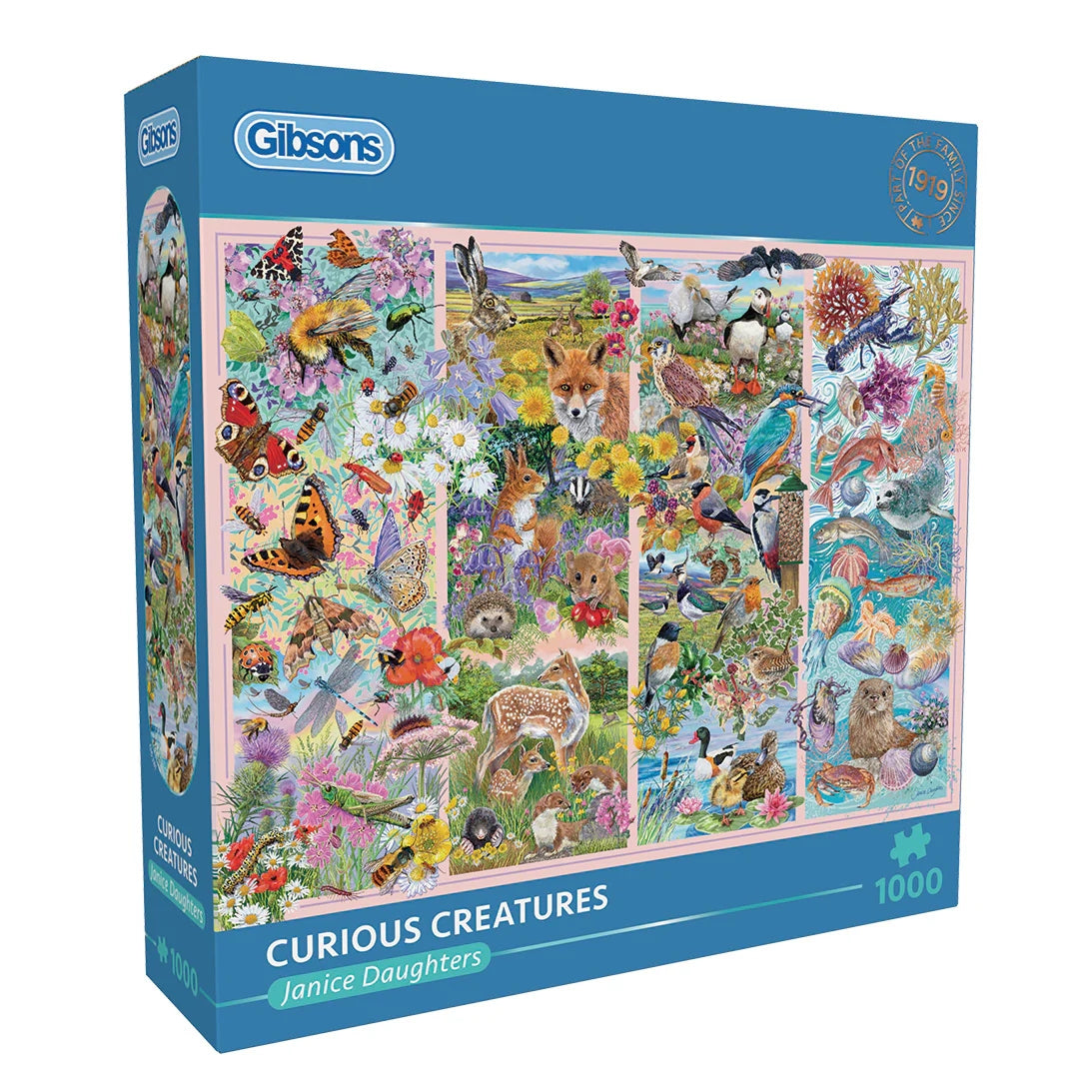 Gibsons Games Curious Creatures 1000 Piece Jigsaw Puzzles Toys G6381