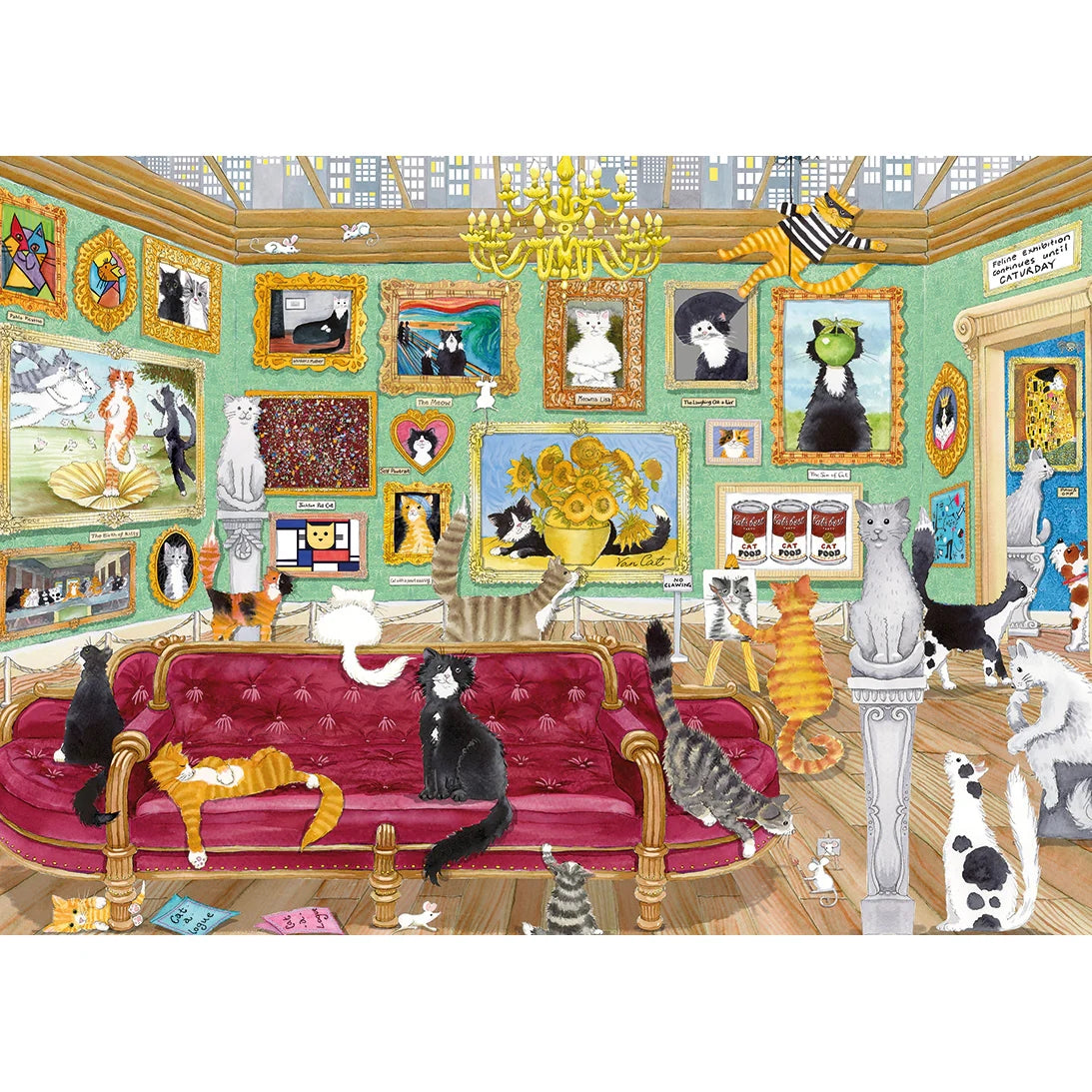 Gibsons Night At The Meowseum 1000 Piece Jigsaw Puzzle G6402