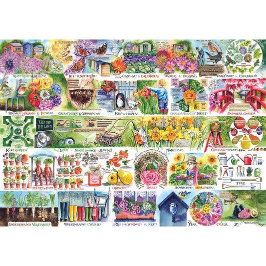 Gibsons Wheelbarrows and wellies 1000 piece jigsaw puzzle G7106
