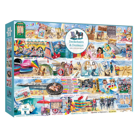 Gibsons Games Deckchairs & Donkeys 1000 Piece Jigsaw Puzzle Toys G7117