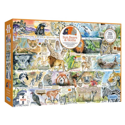 Gibsons Sun Bears And Sloths 1000 Piece Jigsaw Puzzle G7134