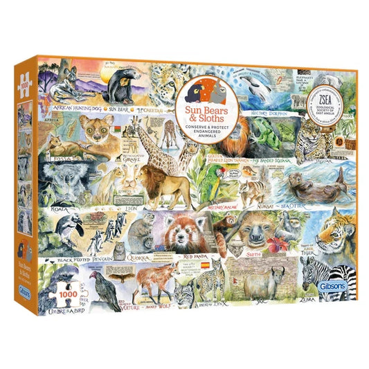 Gibsons Sun Bears And Sloths 1000 Piece Jigsaw Puzzle G7134