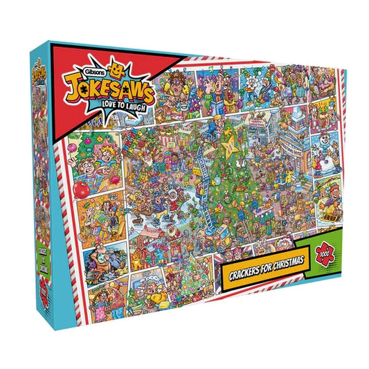 Gibsons Games Jokesaws Crackers For Christmas 1000 Piece Jigsaw Puzzle G7166