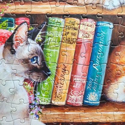 Gibsons Puss Back In Books 500XL Piece Jigsaw Puzzle G3560