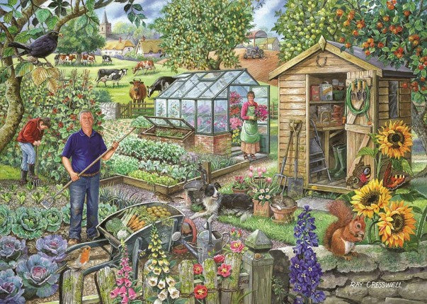 House Of Puzzles At The Allotment Big 500 Piece Jigsaw Puzzle HP0226