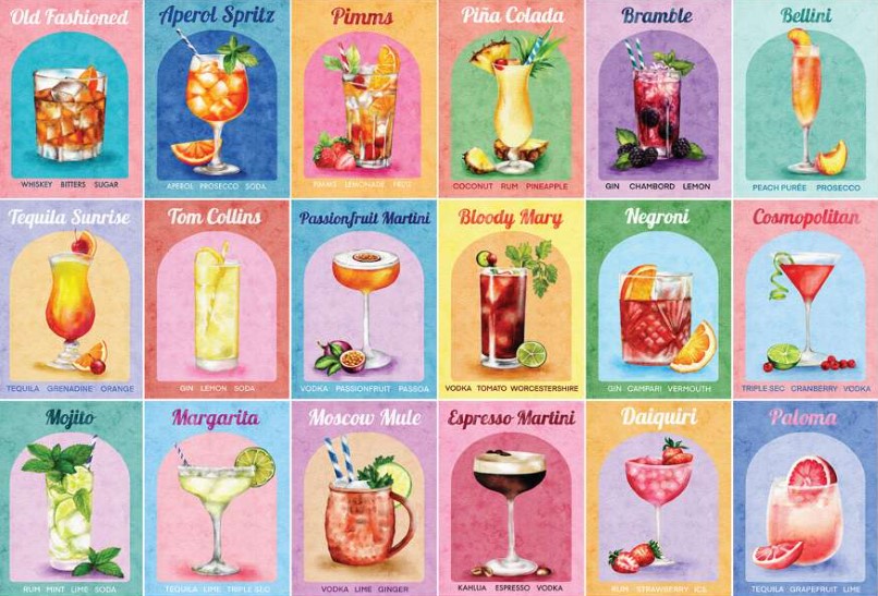 House Of Puzzles Colourful Cocktail 1000 Piece Jigsaw Puzzle HP0700