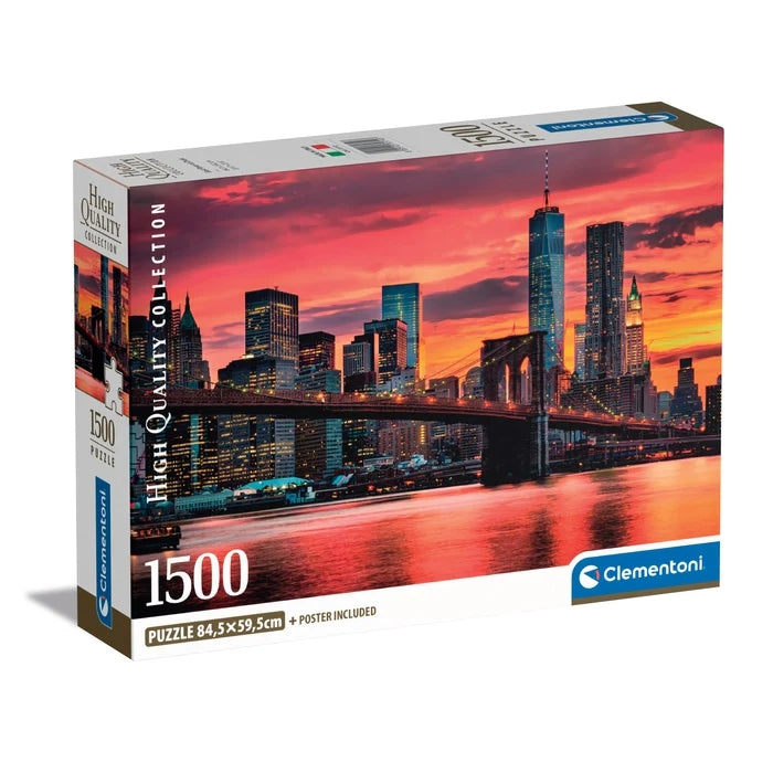 Clementoni East River At Dusk, New York 1500 Piece Jigsaw Puzzle Toys 31712