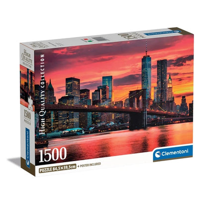 Clementoni East River At Dusk, New York 1500 Piece Jigsaw Puzzle Toys 31712
