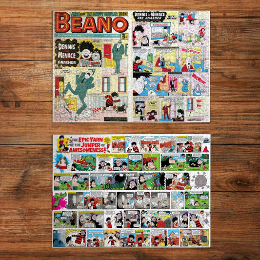 Gibsons Beano 75 Years Of Dennis The Menace 2 x 500 Piece Jigsaw Puzzle G5075
