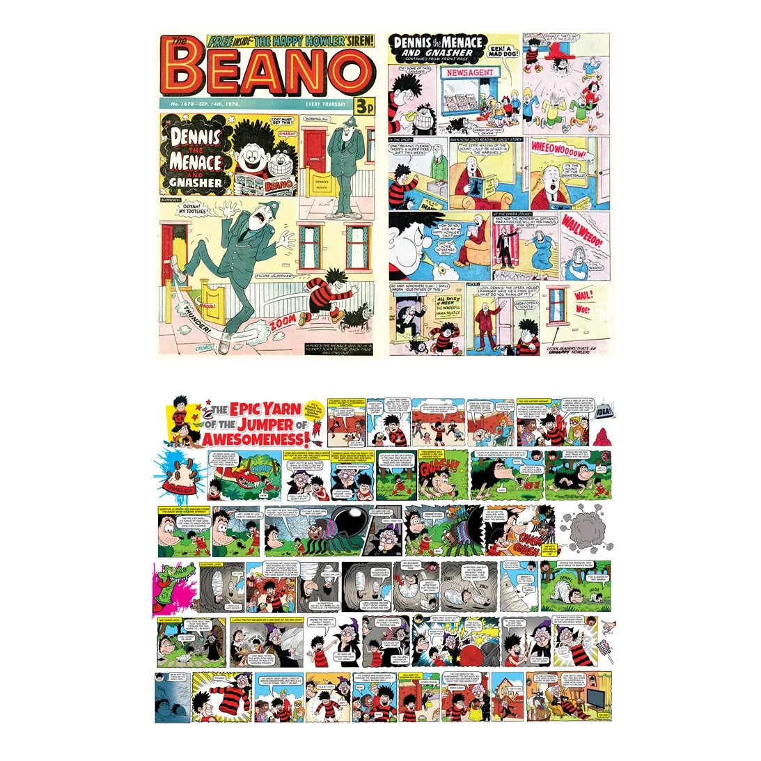 Gibsons Beano 75 Years Of Dennis The Menace 2 x 500 Piece Jigsaw Puzzle G5075