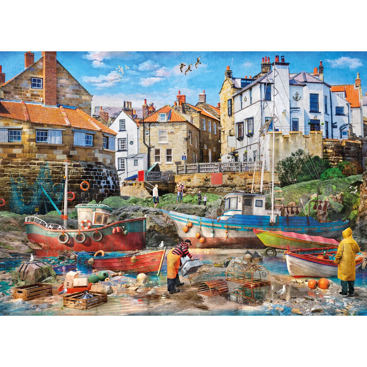 Gibsons Games Fisherman At Robin Hood's Bay 1000 Piece Jigsaw Puzzle Toys G6476