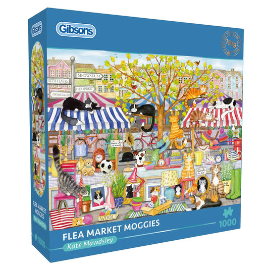 Gibsons Games Flea Market Moggies 1000 Piece Jigsaw Puzzle Toys G6474