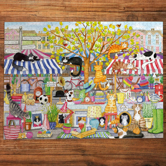 Gibsons Games Flea Market Moggies 1000 Piece Jigsaw Puzzle Toys G6474