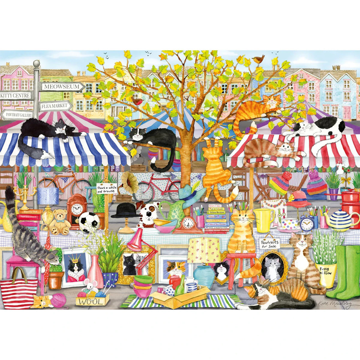 Gibsons Games Flea Market Moggies 1000 Piece Jigsaw Puzzle Toys G6474