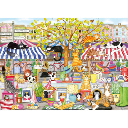 Gibsons Games Flea Market Moggies 1000 Piece Jigsaw Puzzle Toys G6474