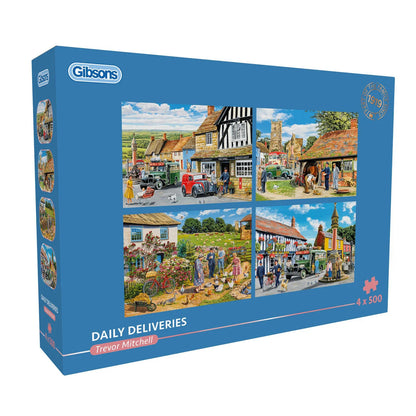 Gibsons Games Daily Deliveries 4 x 500 Piece Jigsaw Puzzle Toys G5072