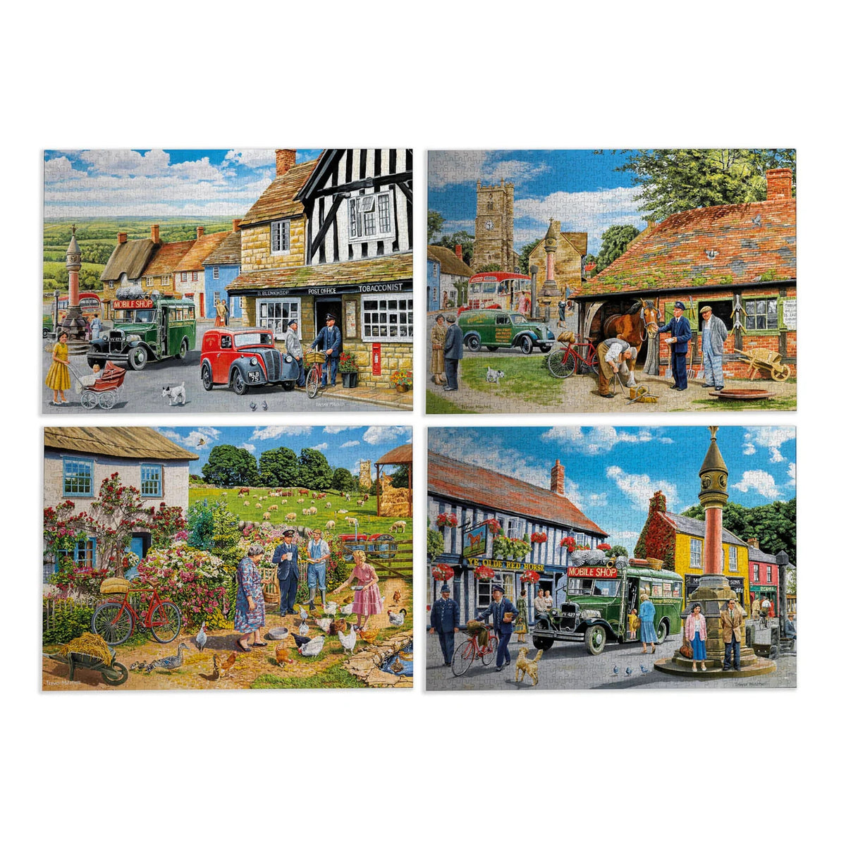 Gibsons Games Daily Deliveries 4 x 500 Piece Jigsaw Puzzle Toys G5072