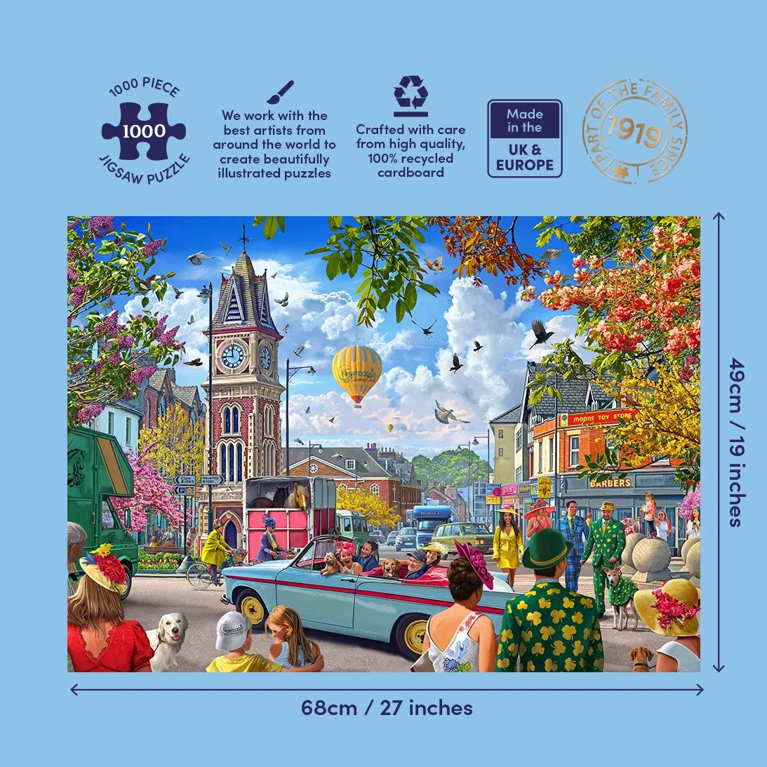 Gibsons Games Off To The Races At Newmarket 1000 Piece Jigsaw Puzzle Toys G6485