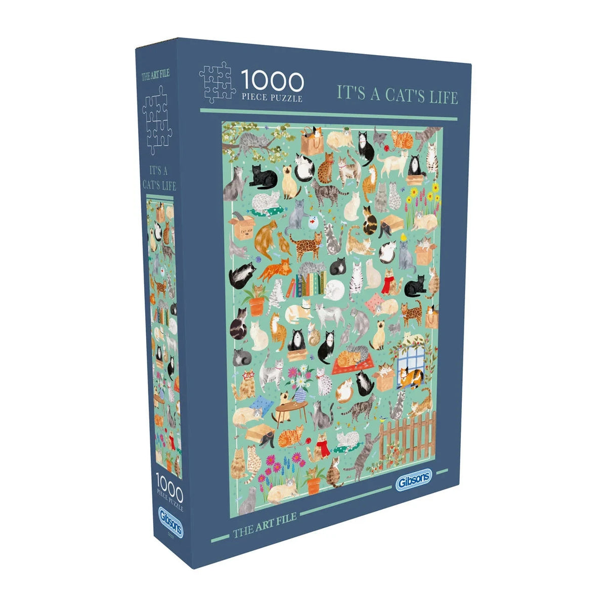 Gibsons Games Art File: It's A Cat's Life 1000 Piece Jigsaw Puzzle Toys G7227