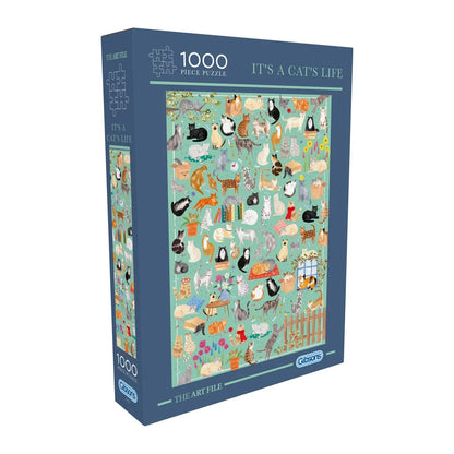 Gibsons Games Art File: It's A Cat's Life 1000 Piece Jigsaw Puzzle Toys G7227