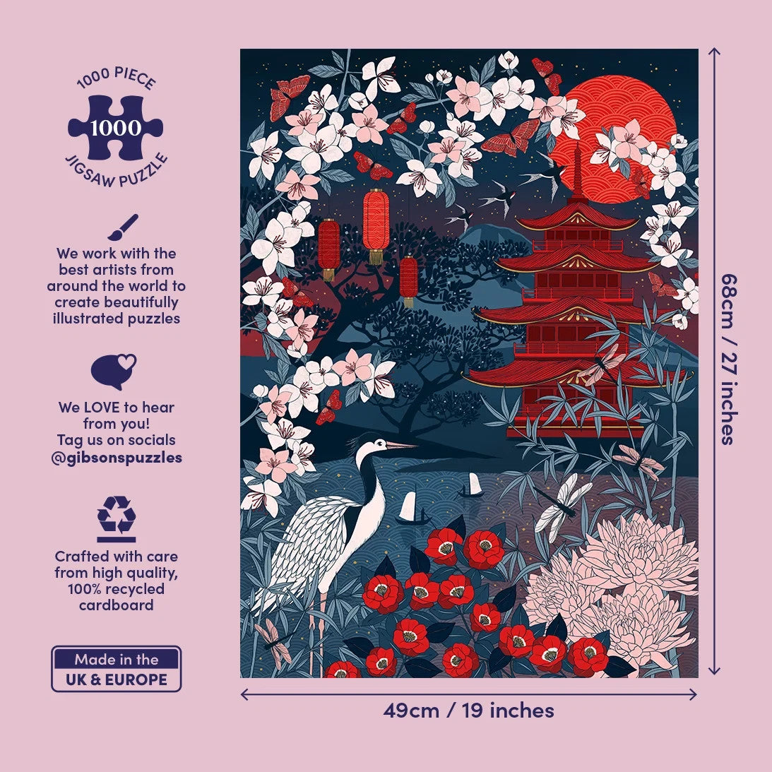 Gibsons Games The Art File: Sakura Heights 1000 Piece Jigsaw Puzzle Toys G7226