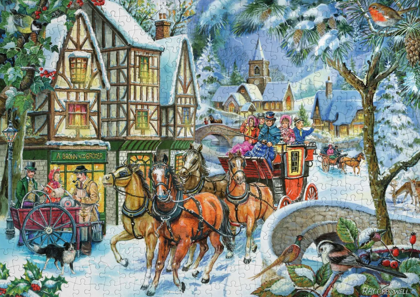 House Of Puzzles Snow Coach Big 500 Piece Jigsaw Puzzle Toys HP0545