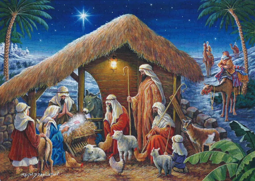 House Of Puzzles Away In A Manger Big 250 Piece Jigsaw Puzzle Toys HP0856