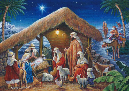 House Of Puzzles Away In A Manger Big 250 Piece Jigsaw Puzzle Toys HP0856