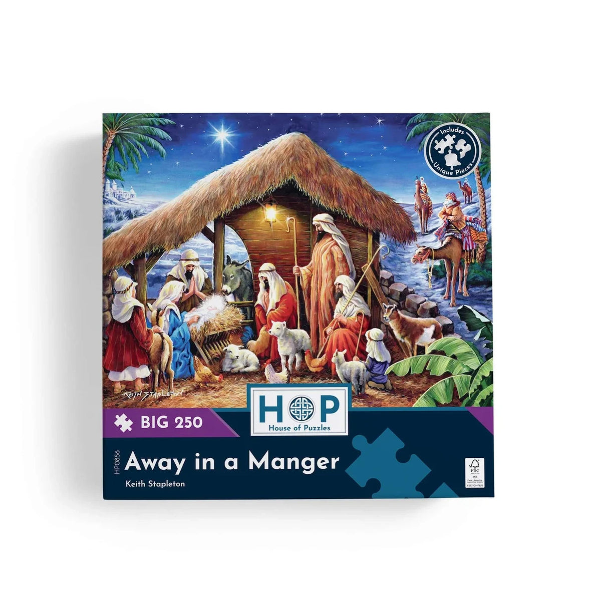 House Of Puzzles Away In A Manger Big 250 Piece Jigsaw Puzzle Toys HP0856