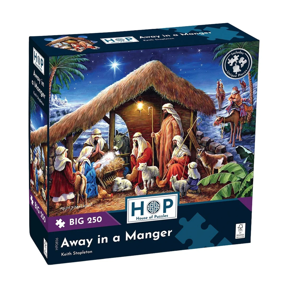 House Of Puzzles Away In A Manger Big 250 Piece Jigsaw Puzzle Toys HP0856