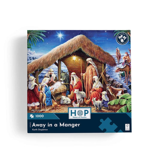 House Of Puzzles Away In A Manger 1000 Piece Jigsaw Puzzle Toys HP0872