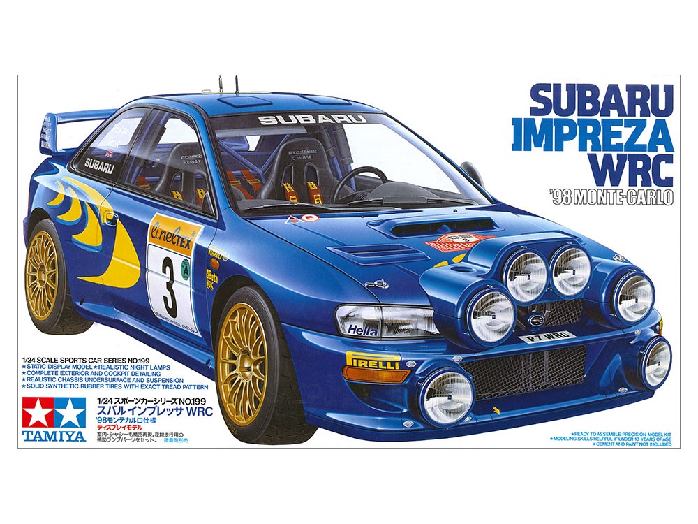 Tamiya Model Kits 1/24 1:24 Subaru Impreza WRC '98 Monte Carlo Car Model 24199