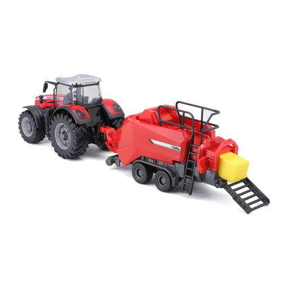 Burago 10cm Massey Fergusson 8740S Tractor with Baler Lifter B18-31667