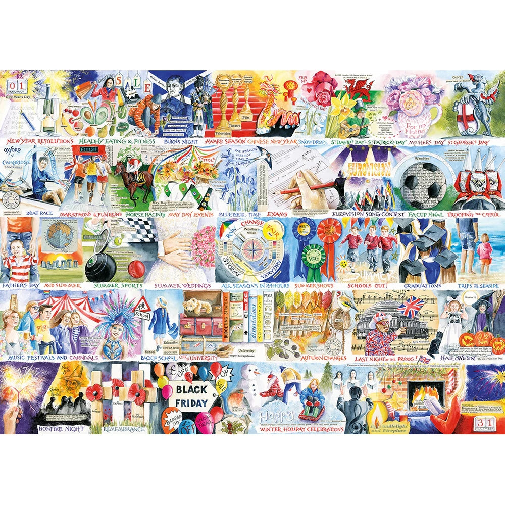 Gibsons A Year In Great Britain 1000 Piece Jigsaw Puzzle G7140